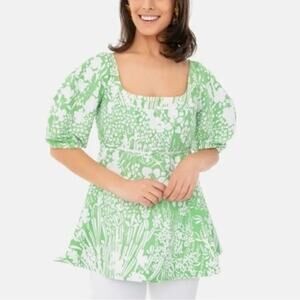 Tuckernuck Nealy Corset Top Green Garden Floral Print NEW Medium